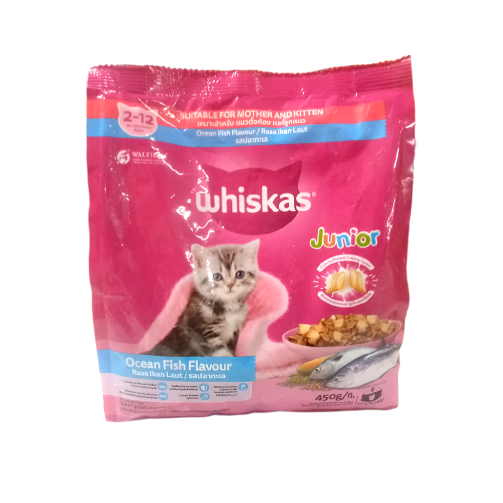 WHISKAS CAT FOOD JUNIOR OCEAN FISH 450 GM