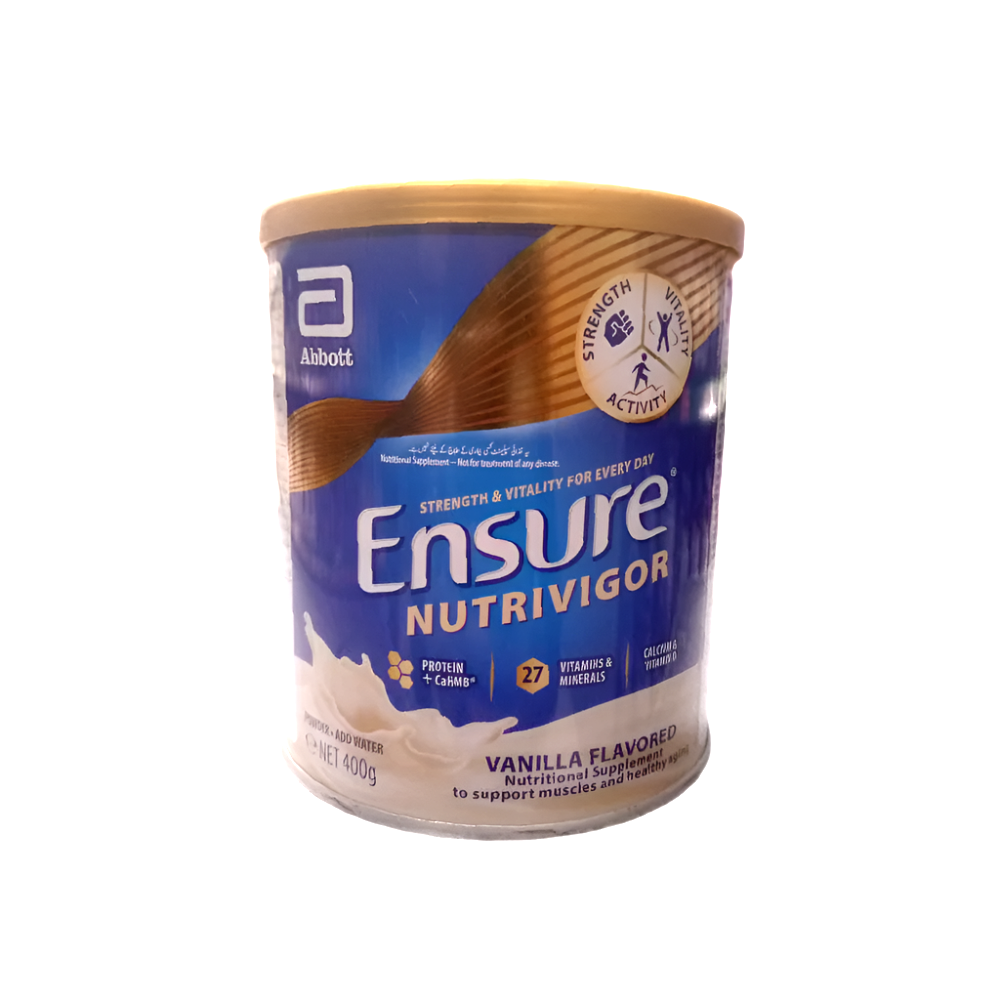 ENSURE NUTRI SUPPLEMENT POWDER VANILLA NUTRIVIGOR TIN 400 GM