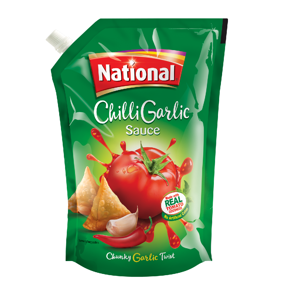 NATIONAL CHILLI GARLIC SAUCE POUCH CP 400 GM