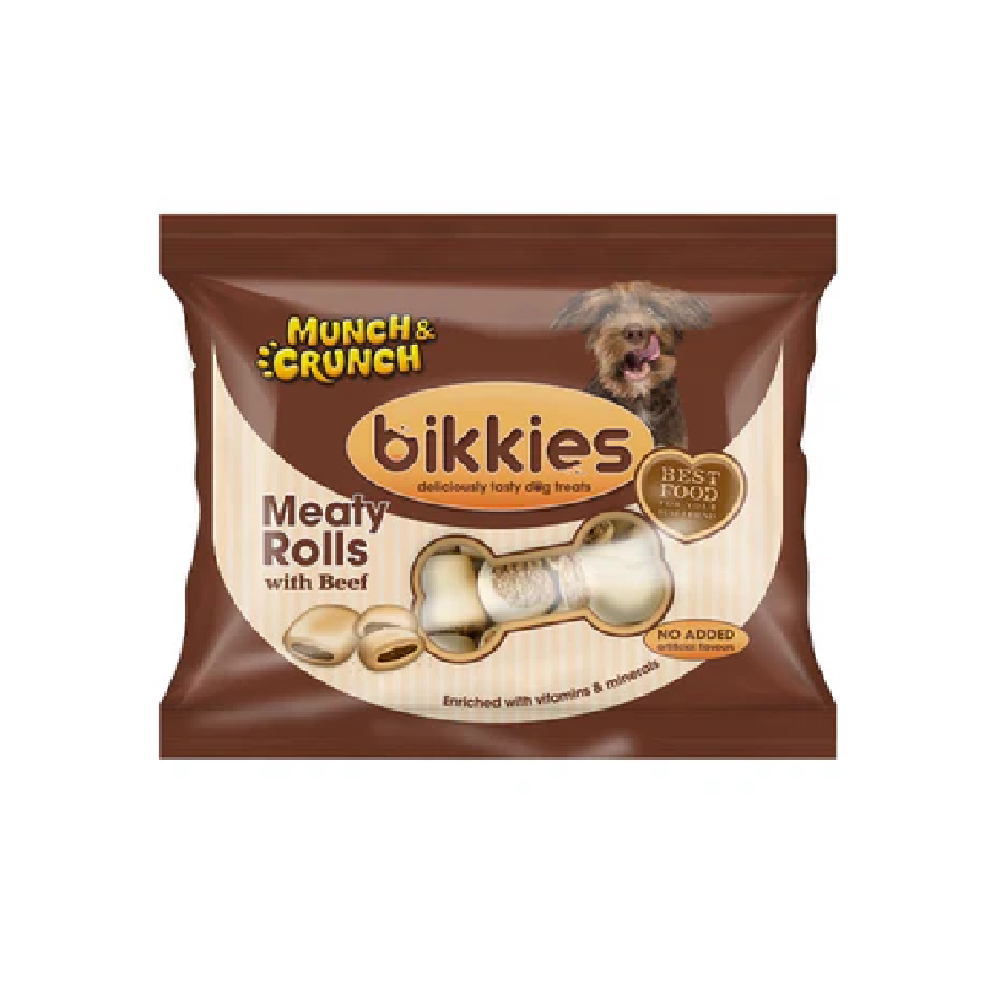 MUNCH & CRUNCH BIKKIES MEATY ROLLS WITH BEEF 300 GM