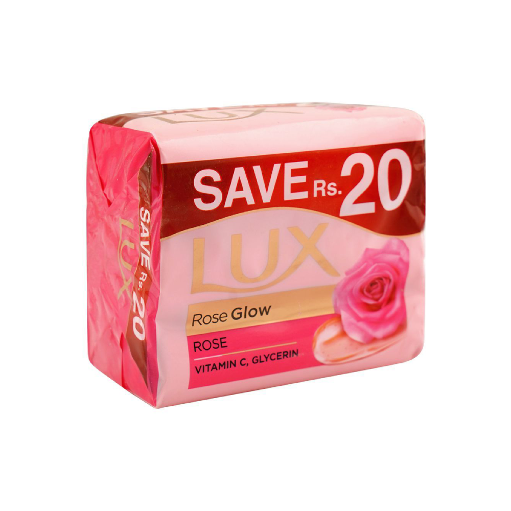 LUX SOAP ROSE GLOW TRIO PACK SAVE RS.20 3X128 GM