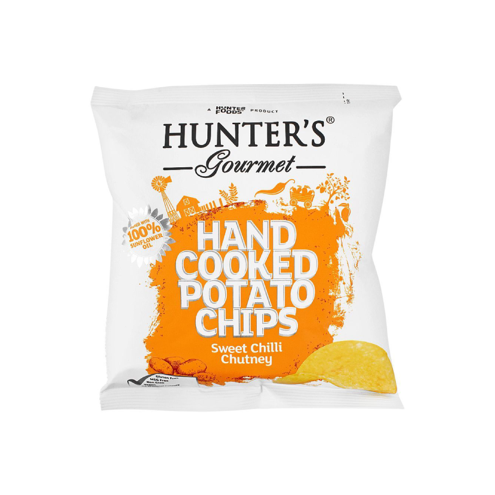 HUNTERS HAND COOKED POTATO CHIPS SWEET CHILLI CHUTNEY 40 GM
