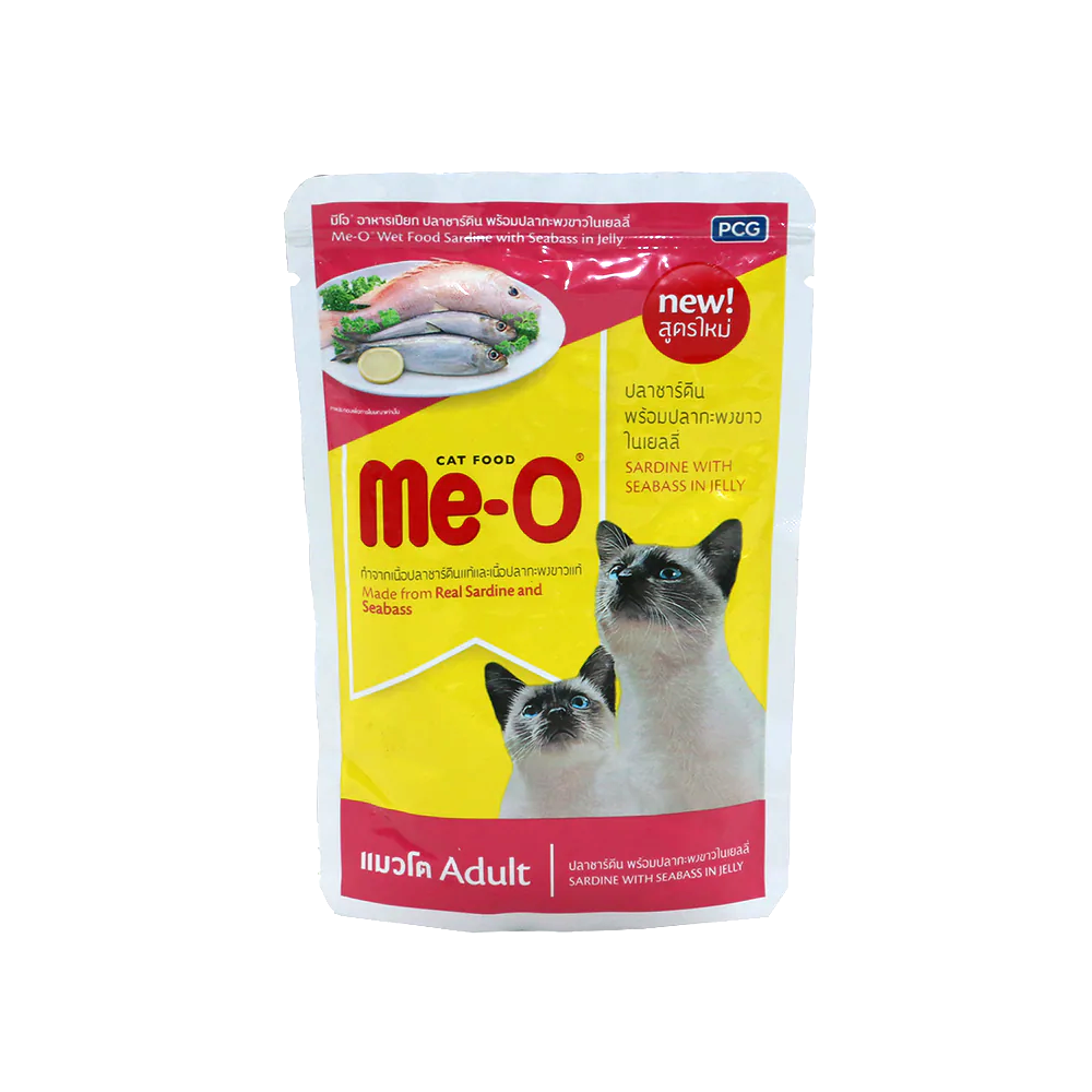 ME-O CAT FOOD ADULT SARDINE SEABASS JELLY 80 GM