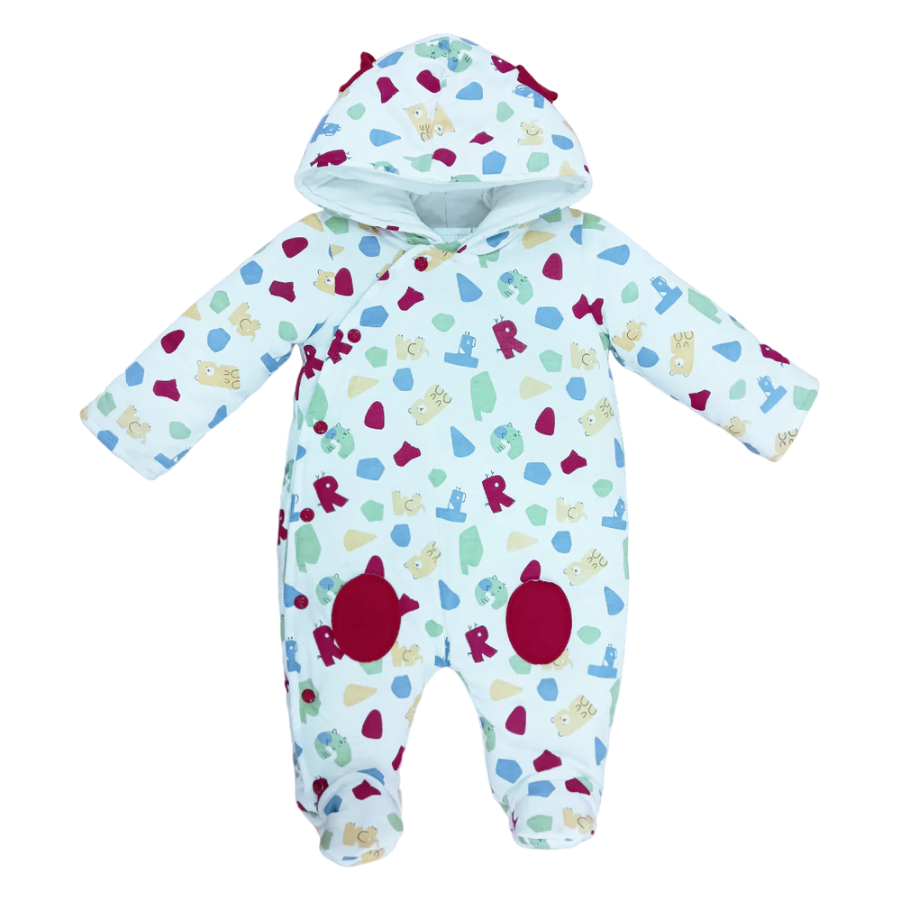 BOYS L/S QUILTED ROMPER HOODED MZW-24 0-3M 241-001