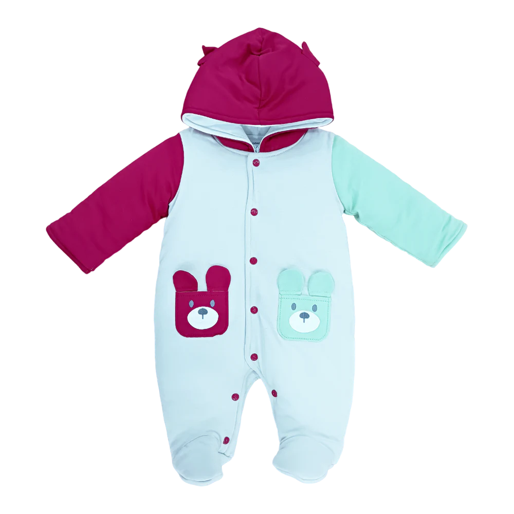 BOYS L/S QUILTED ROMPER HOODED MZW-24 0-3M 241-002