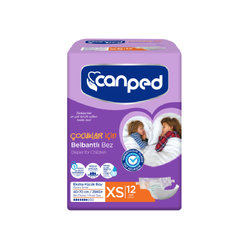 CANPED DIAPER FOR CHILDREN EXTRA SMALL 12PCS 40-70 CM BASIC