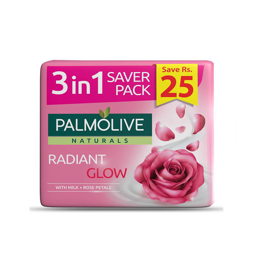 PALMOLIVE SOAP RADIANT GLOW MILK AND ROSE 3X130 GM