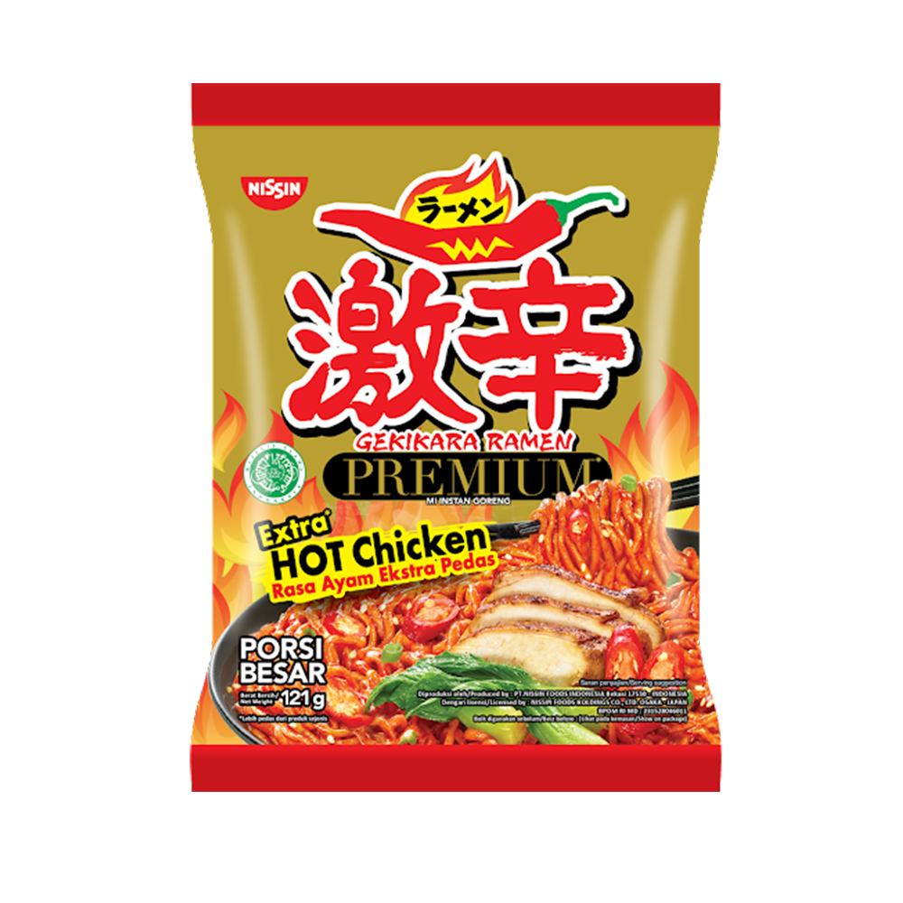 NISSIN GEKIKARA RAMEN NOODLES PREMIUM EXTRA HOT CHICKEN 121