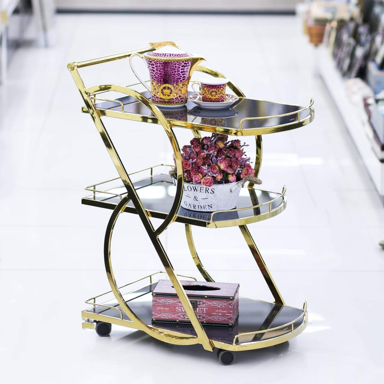 TEA TROLLEY IR SILVER/WHITE D210 A-B-C BASIC