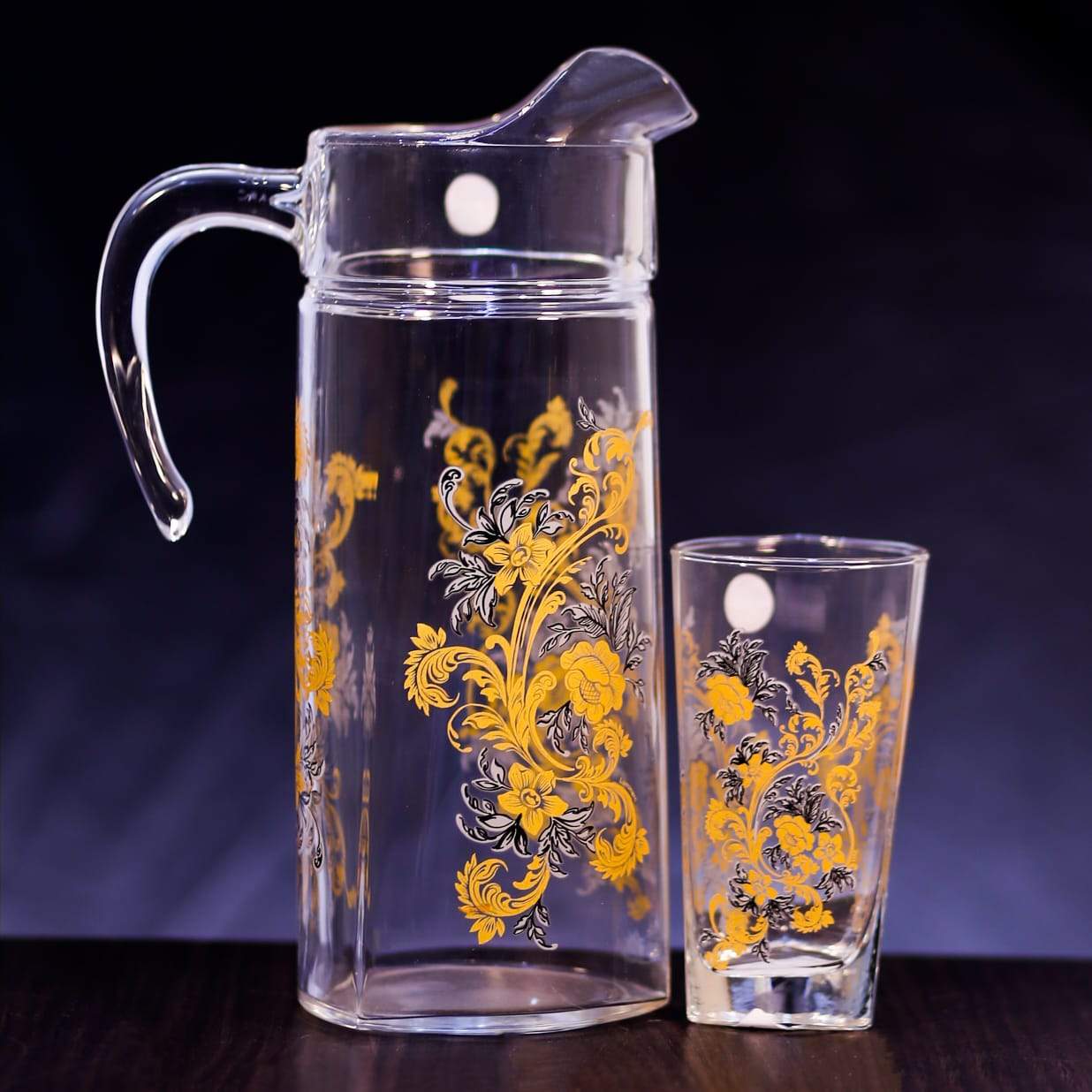 WATER SET 7PC LUMINARC DELTA JUROJIN BLACK Q4169