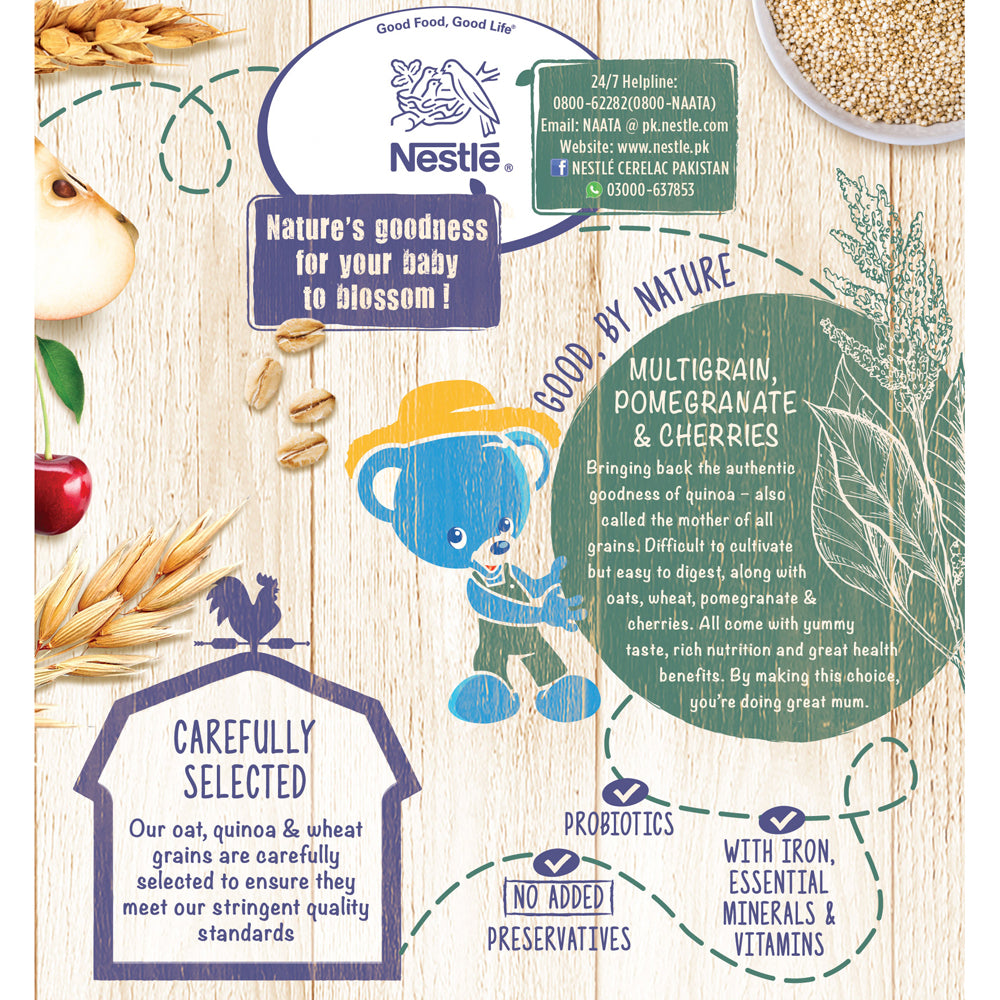 NESTLE CERELAC MULTIGRAIN POMEGRANATE CHERRIES APPLES 175 GM