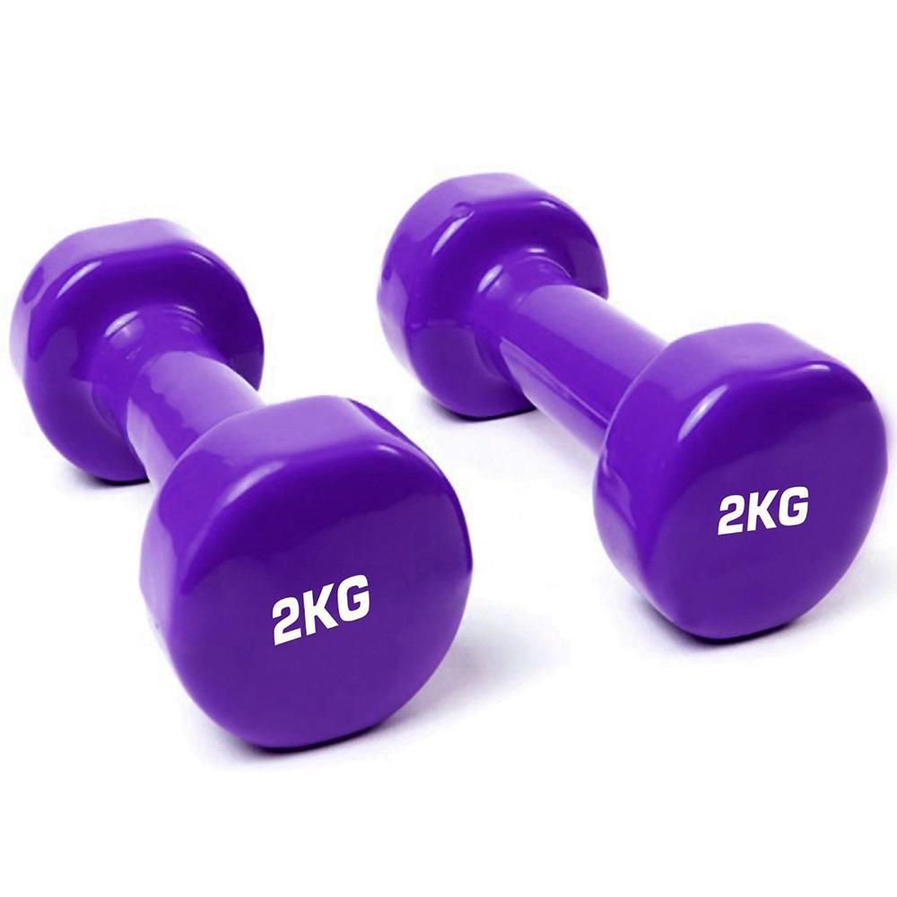 Vinyl Dumbell Colorful Pair 2Kg