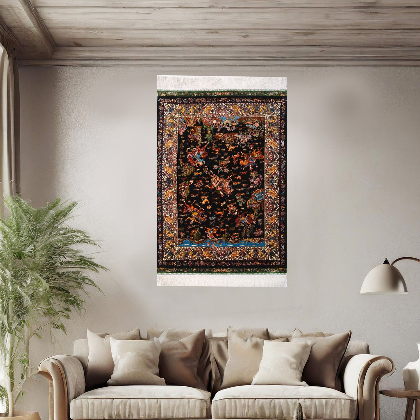 Shikargah Supreme Fine Persian Silk Rug 2.5x4 Ft