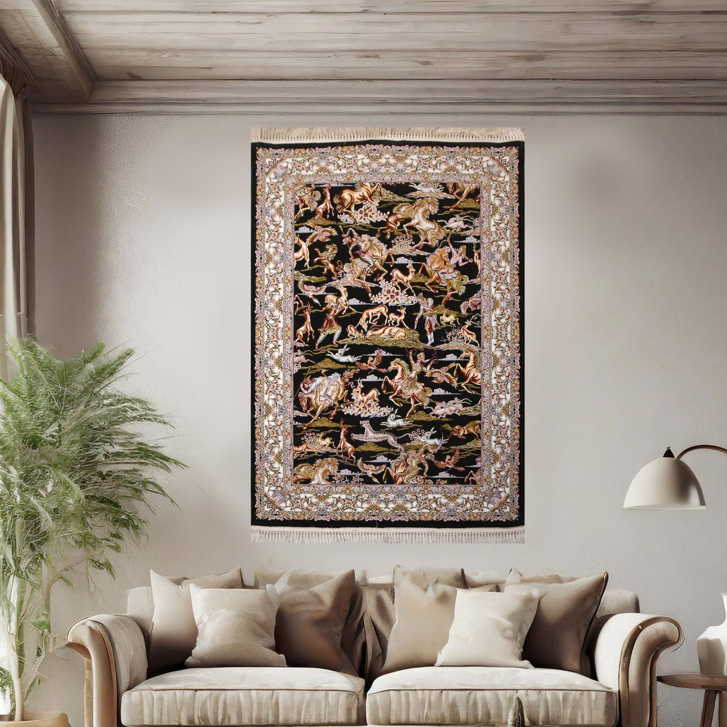 Shikargah Fine Persian Wall Hanging 4x6 FT