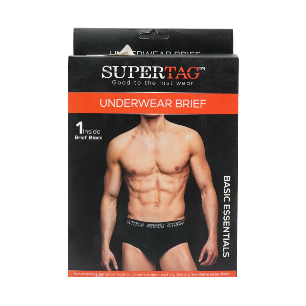 SUPER UNDERWEAR BRIEF BLACK X LARGE P1