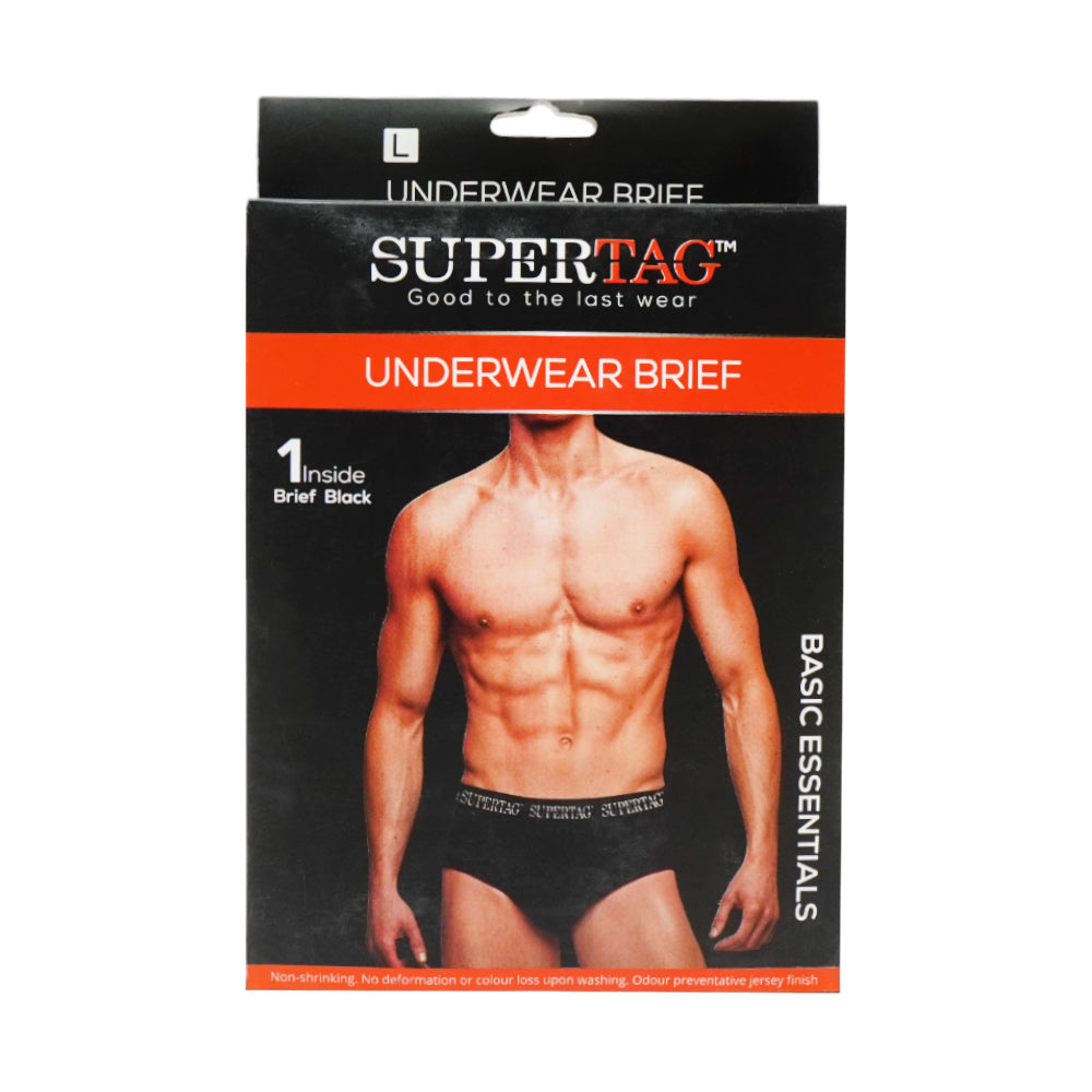 SUPER UNDERWEAR BRIEF BLACK LARGE P1