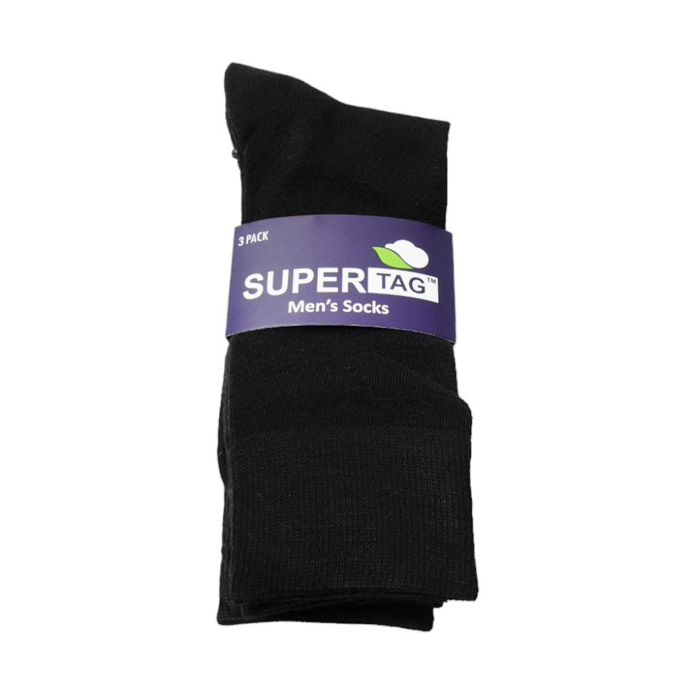 SUPER SOCKS PLAIN P3 (BLACK)