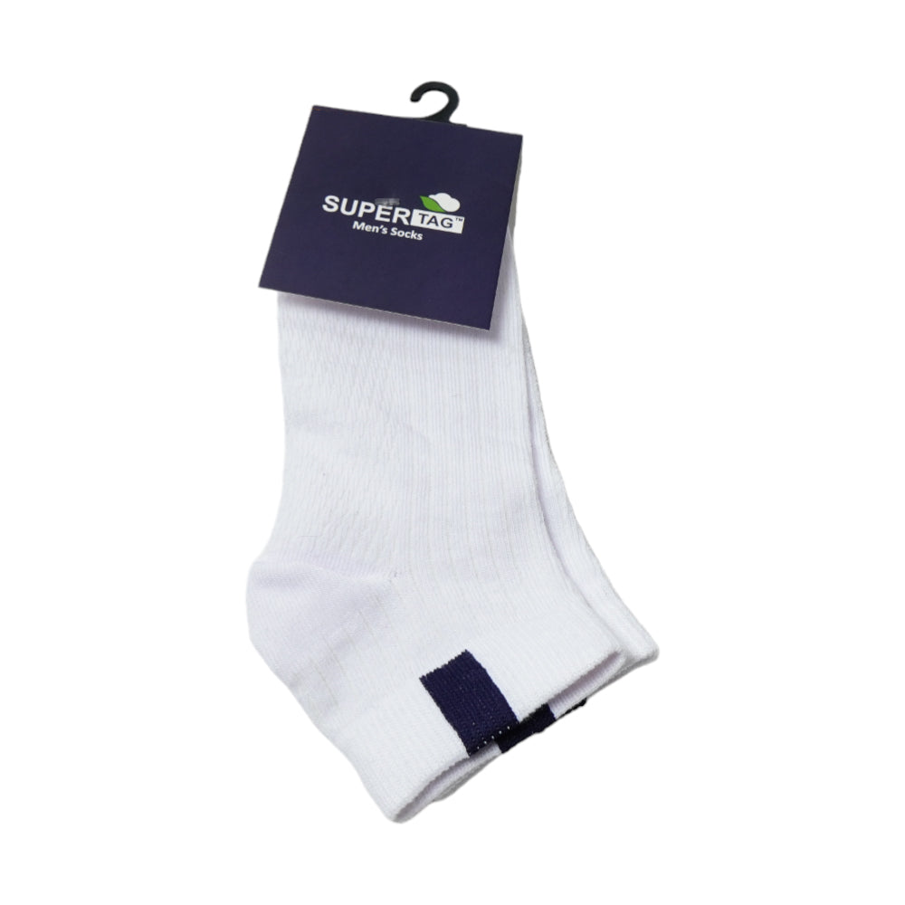 SUPER TAG SOCKS ANKLE WHITE /N PLAIN 1PC HZ