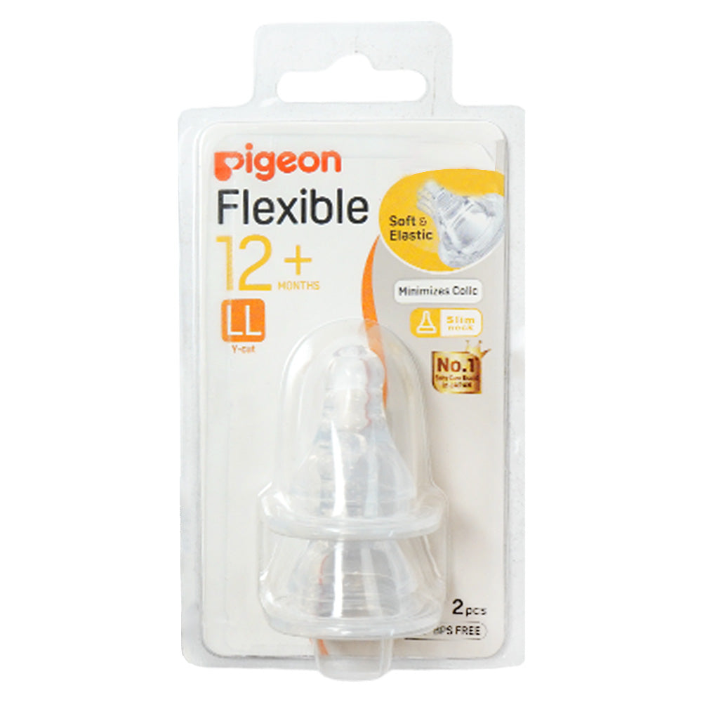 PIGEON FLEXIBLE NIPPLE 12+M 2 PCS 79344