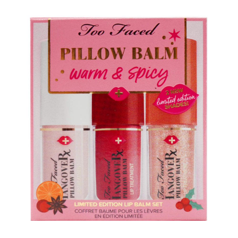 TOO FACED SET PILLOW BALM WARM & SPICY 2 NEW LIMITED EDITION