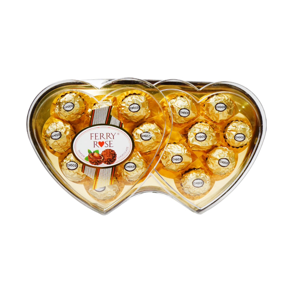 FERRY R0SE CHOCOLATE DOUBLE HEART SHAPE BOX T-16 200 GM
