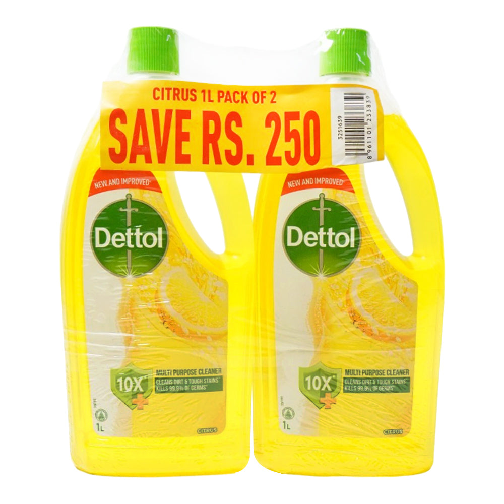 DETTOL FLOOR CLEANER CITRUS 1+1 1LTR PROMO PACK