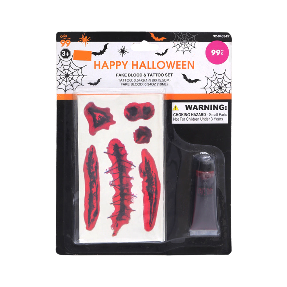 14G  H-W FAKE BLOOD TATTOO SET