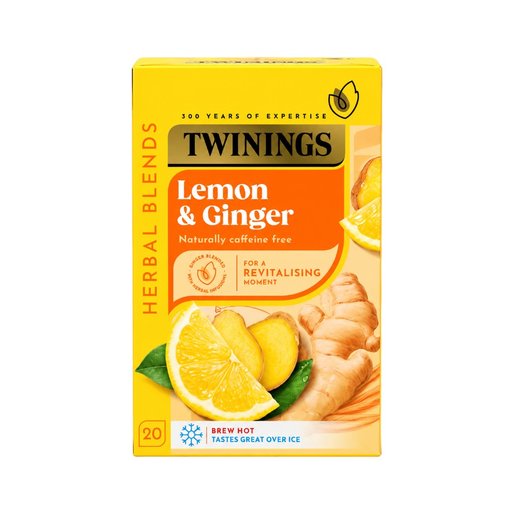 TWININGS TEA LEMON AND GINGER 20 BAGS 30 GM