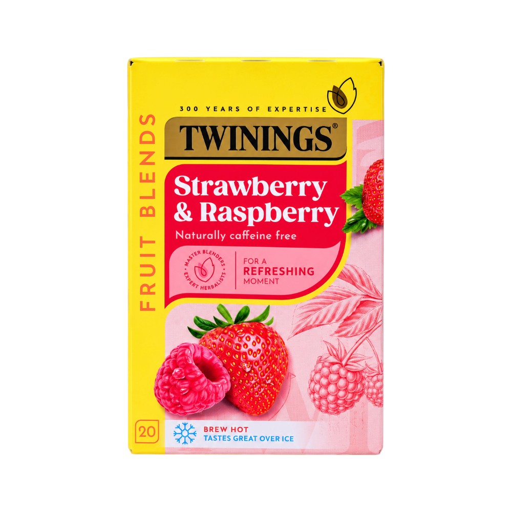 TWININGS TEA STRAWBERRY AND RASPBERRY 20 BAGS 40 GM