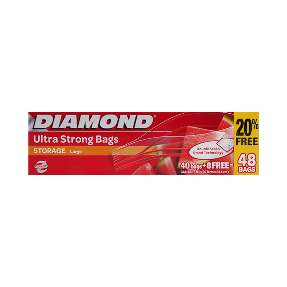 DIAMOND ZIPPER BAGS ULTRA STRONG LARGE 48 PC