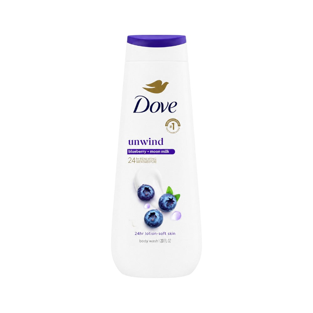 DOVE BODY WASH UNWIND BLUEBERRY&MOON MILK 591 ML