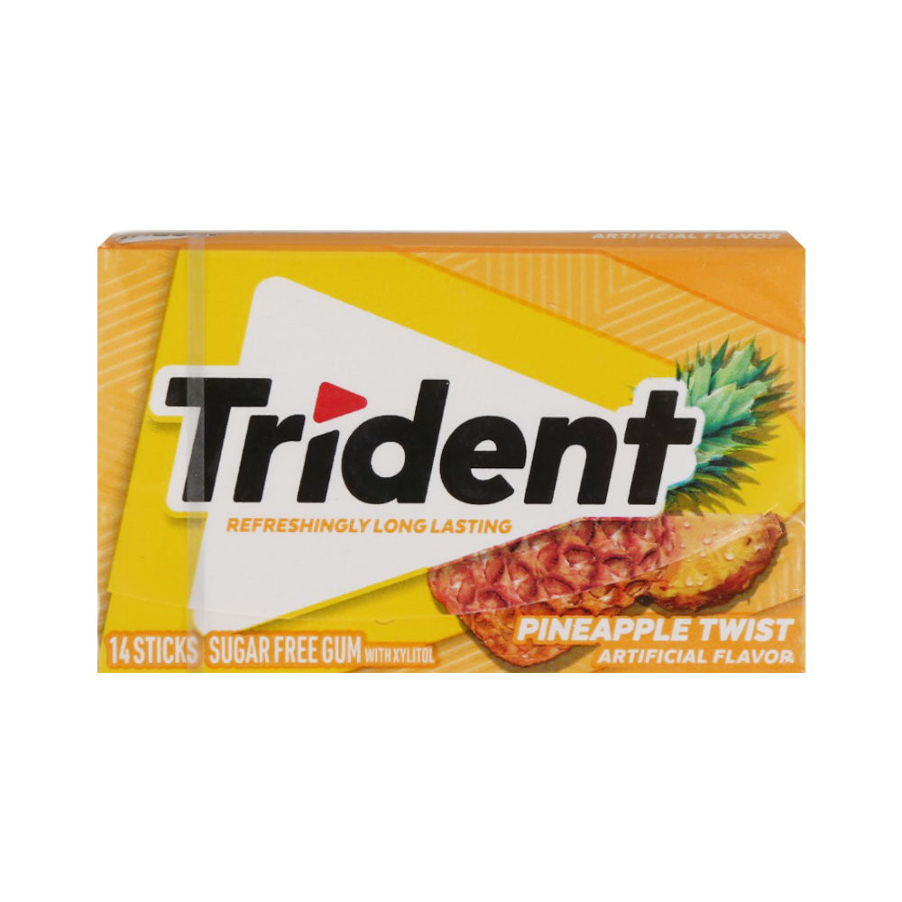 TRIDENT BUBBLE GUM PINEAPPLE TWIST 14 STICKS