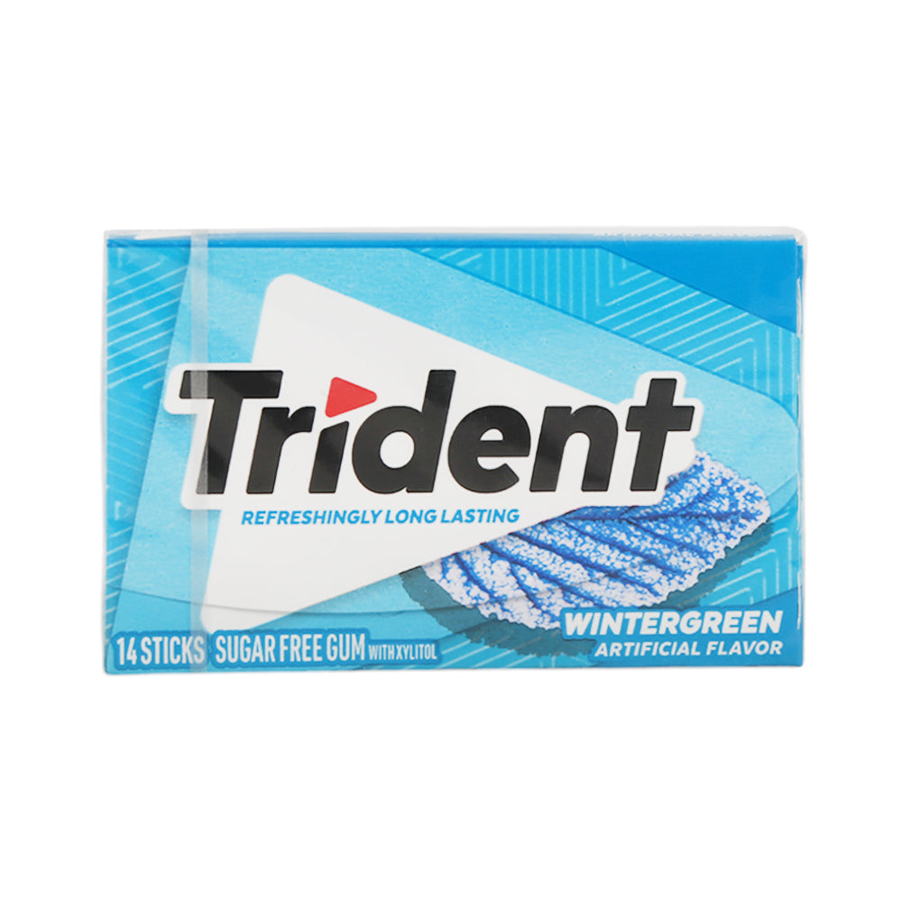TRIDENT BUBBLE GUM WINTERGREEN 14 STICKS