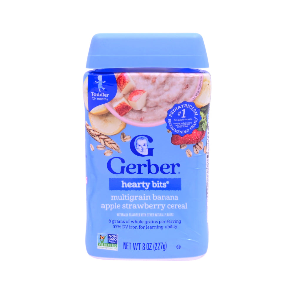 GERBER HEARTY BITS BANANA APPLE STRAWBERRY 227 GM BASIC