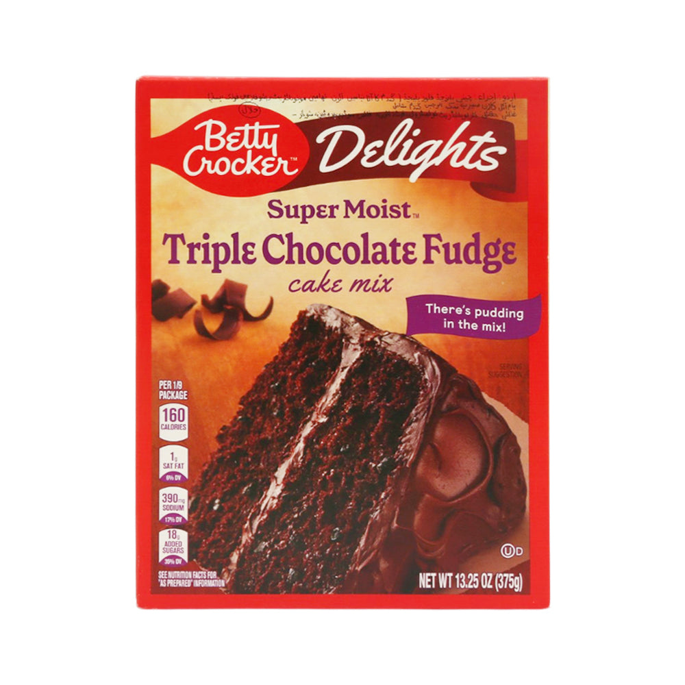 BETTY CROCKER SUPER MOIST CAKE TRIPLE CHOCO FUDGE 375 GM