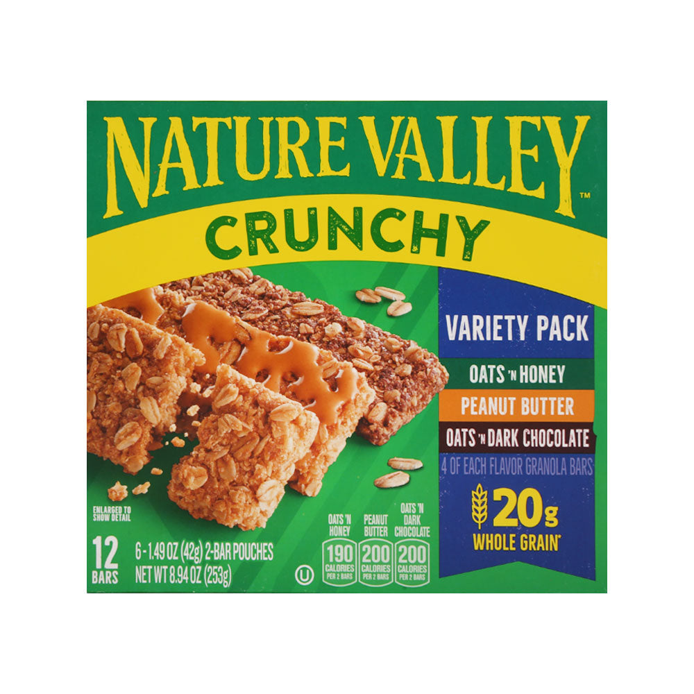 NATURE VALLEY CEREAL BAR OAT DARK PEANUT HONEY 12PC 253 GM