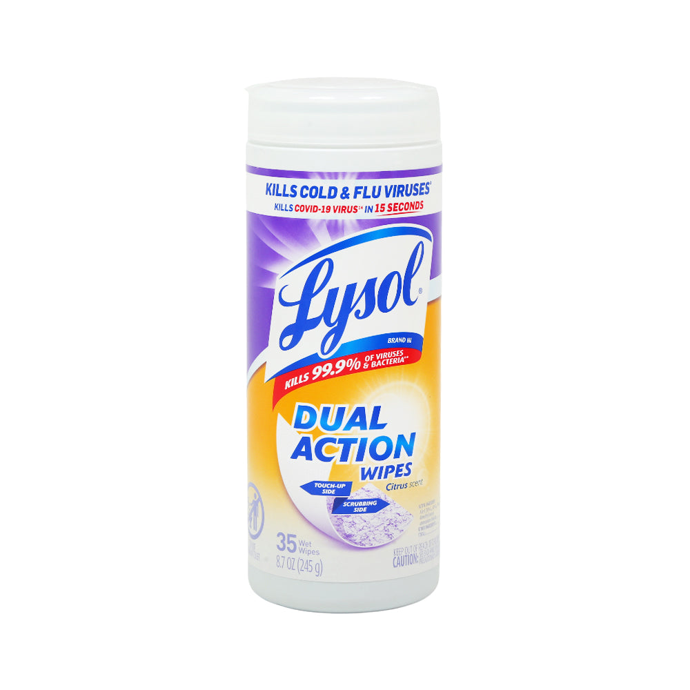 LYSOL WIPES DUAL ACTION CITRUS 35S 245 GM