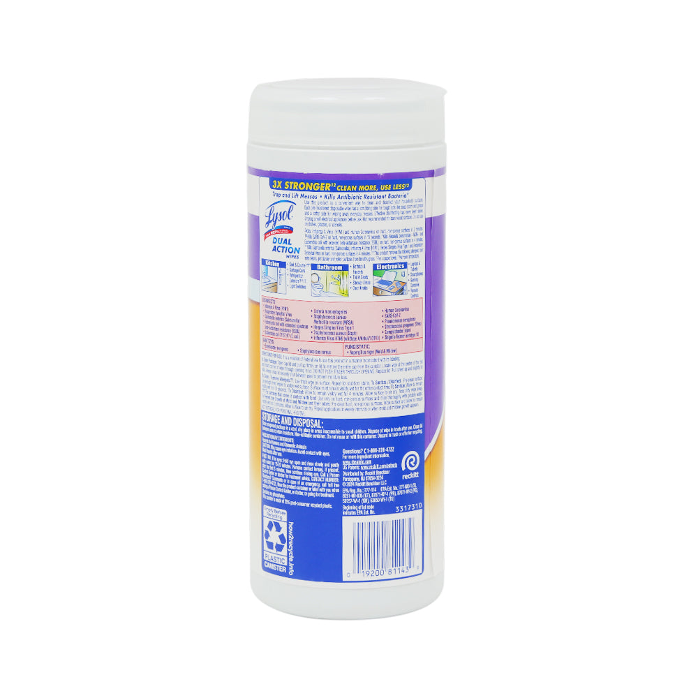 LYSOL WIPES DUAL ACTION CITRUS 35S 245 GM