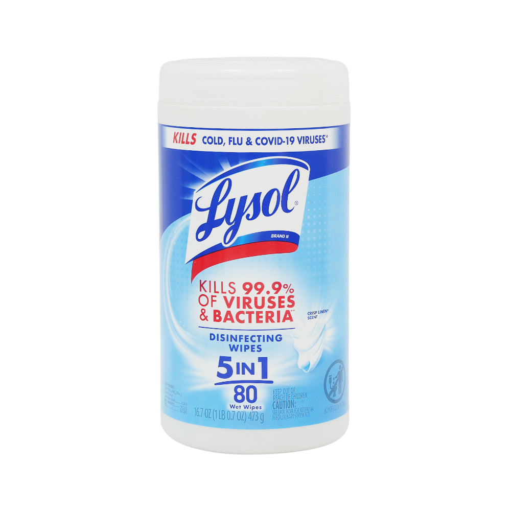 LYSOL WIPES DISINFECTING 5IN1 CRISP LINEN 80S 473 GM