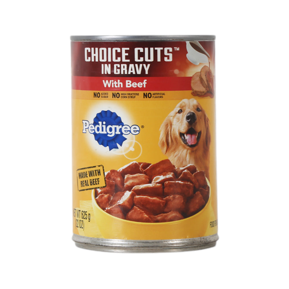 PEDIGREE DOG FOOD CHOICE CUTS IN GRAVY BEEF TIN 625 GM