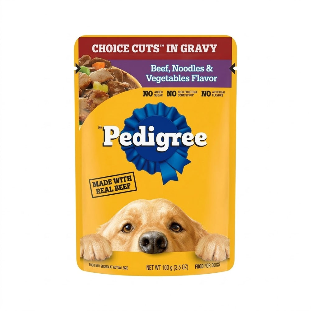 PEDIGREE DOG FOOD BEEF NODDLES & VEGETABLES 100 GM