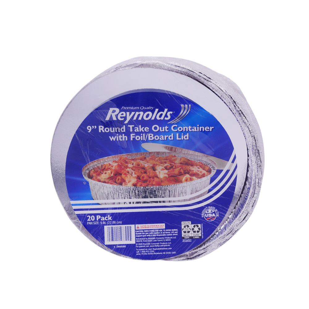 REYNOLDS ALUMINIUM BOWL WITH FOIL 9 INCH 20PC PACK