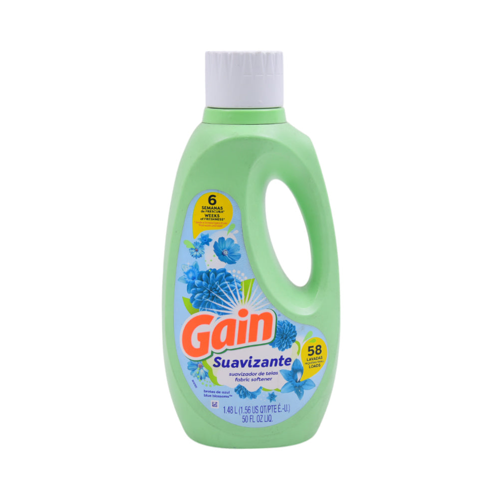 GAIN FABRIC SOFTENER SUAVIZANTE BLUE BLOSSOMS 58 LOADS 1.48