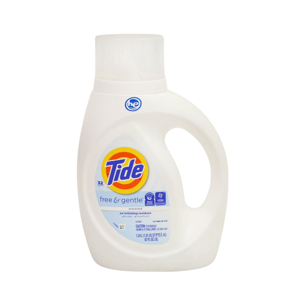TIDE WASHING LIQUID FREE & GENTLE WHITE 1.24 LTR