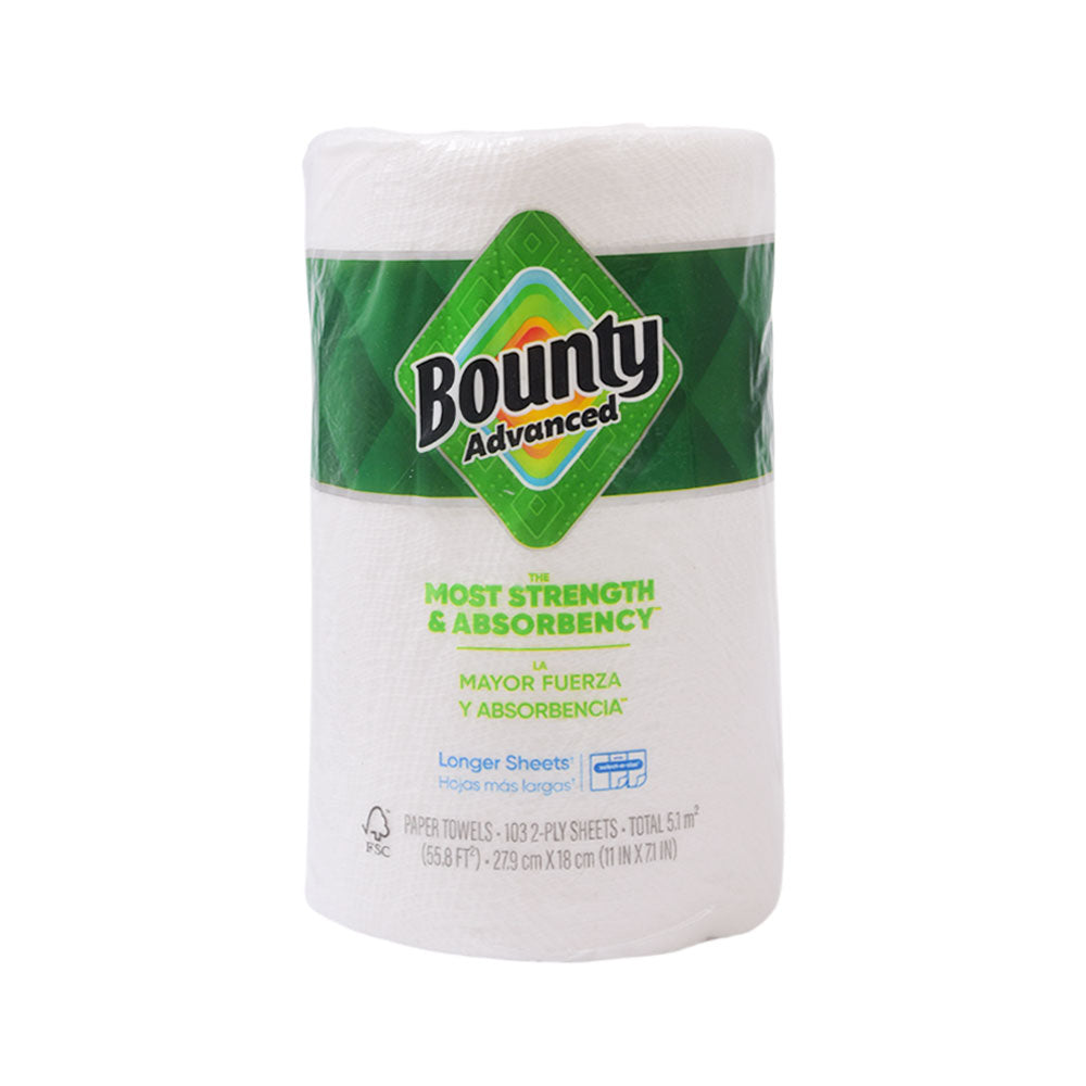 BOUNTY PAPER TOWEL ADVANCED 2PLY 103 SHEETS 27.9X18 CM