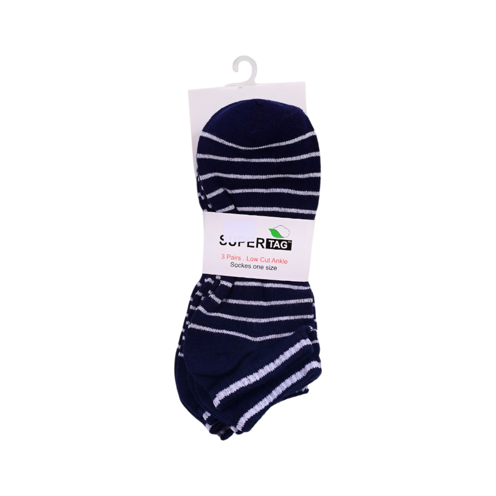 SUPER TAG LOW CUT STRIPE NAVY P3