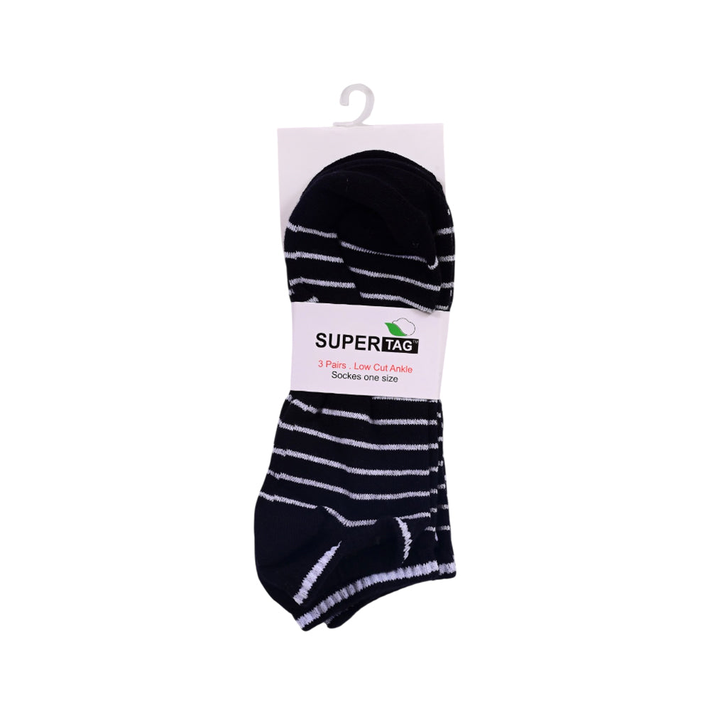 SUPER TAG LOW CUT STRIPE BALCK P3