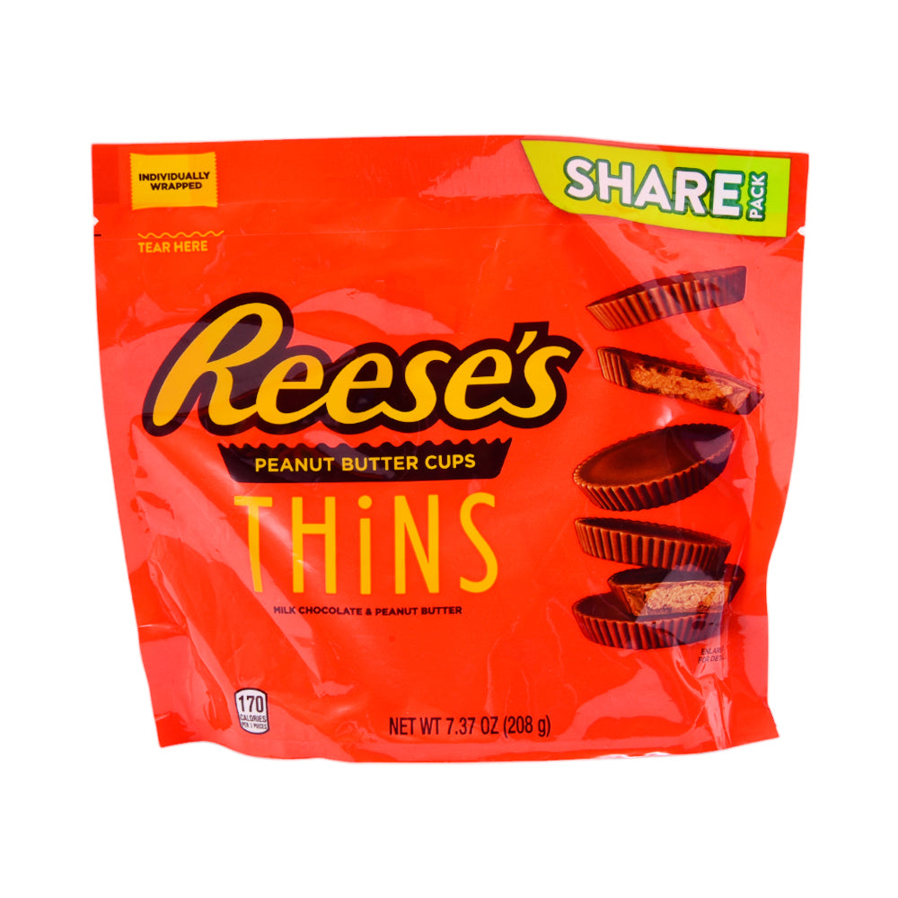 REESES PEANUT BUTTER CHOCOLATE CUPS THINS  208 GM
