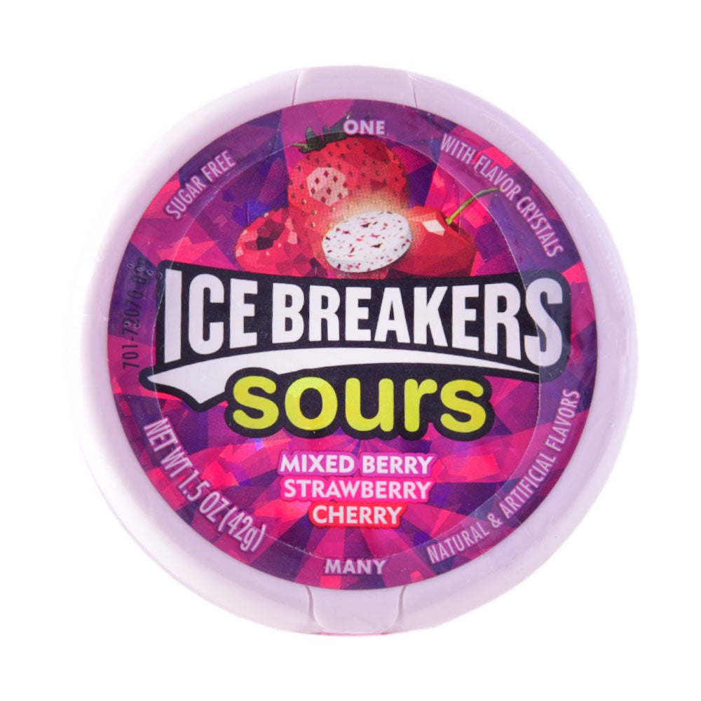 ICE BREAKERS SOURS STRAWBERRY CHERRY SUGAR FREE 42 GM