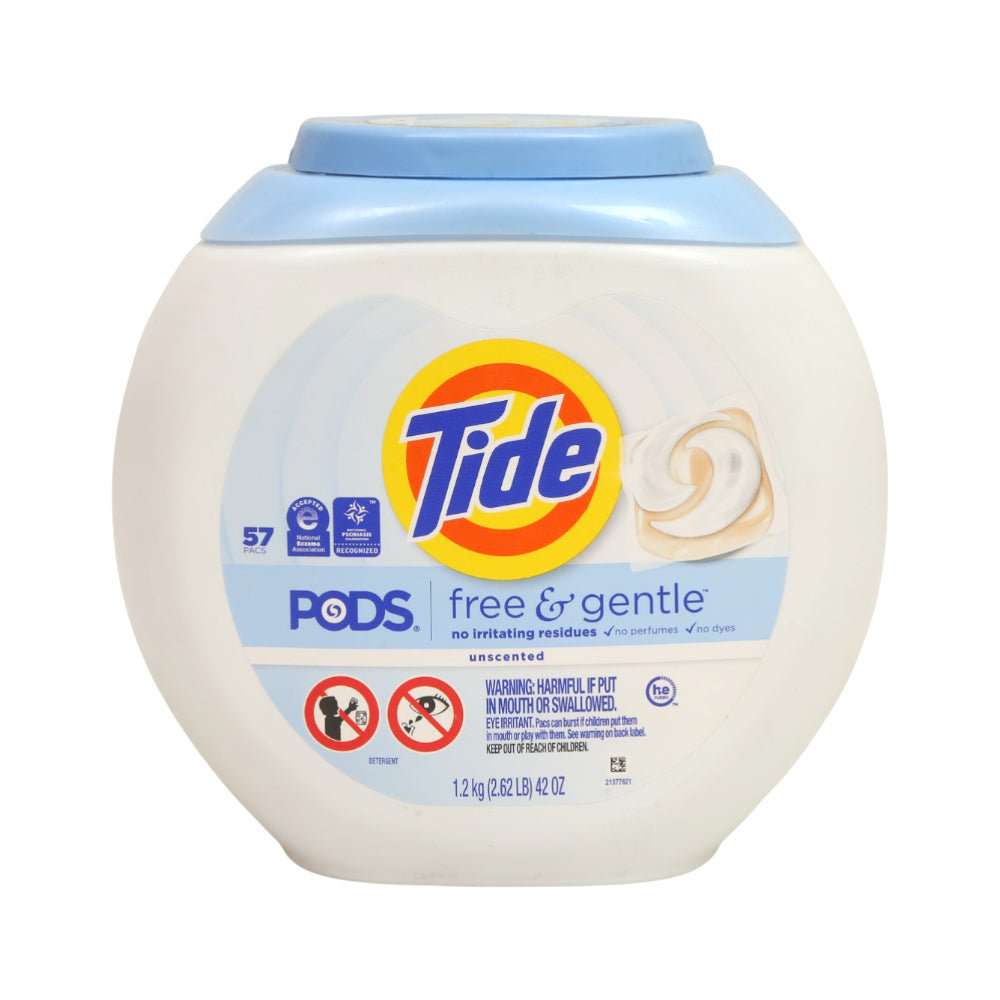 TIDE WASHING PODS FREE & GENTLE 57PC 1.2 KG